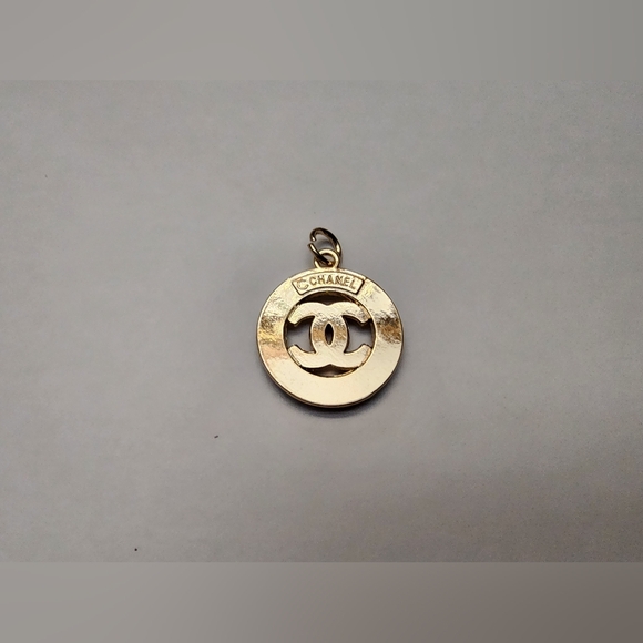 Upcycled CC Black and Gold-toned Logo Charm/Pendant - Picture 3 of 3